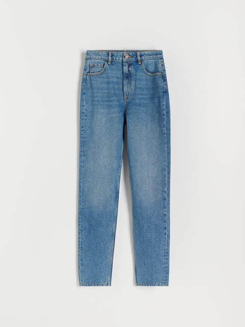 Blue jeans on a white background