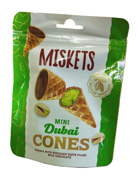 Miskets Mini Dubai Kunafa With Pistachio Paste Filled With Milk Chocolate Cones 50g | Miskets In Lebanon