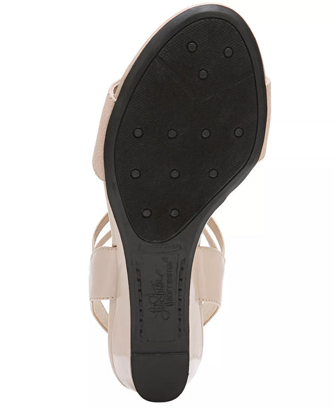 Life Stride Women's Beige Yolo Ankle Strap Wedge Sandals | Life Stride In Lebanon
