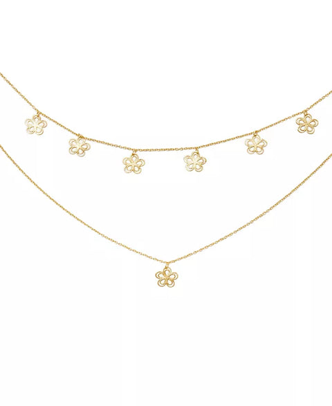 Amorcito Women's Gold-Tone Floral Layered Necklace |Amorcito In Lebanon