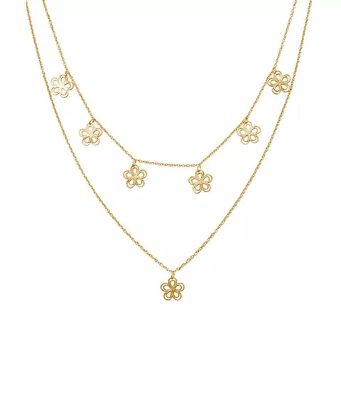 Amorcito Women's Gold-Tone Floral Layered Necklace |Amorcito In Lebanon