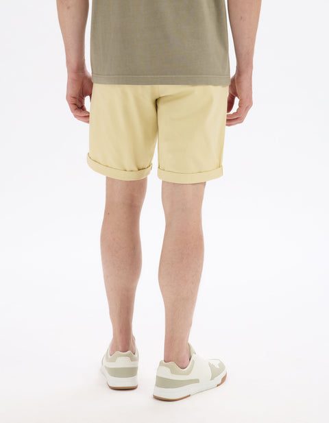 Celio Men's Light Yellow Stretch Chino Short | Celio In Lebanon