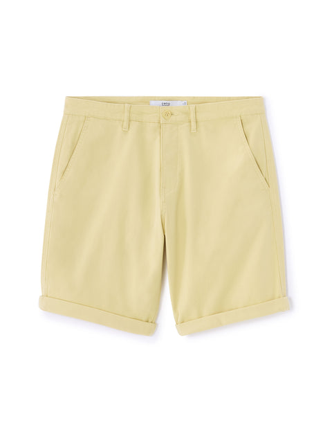 Celio Men's Light Yellow Stretch Chino Short | Celio In Lebanon