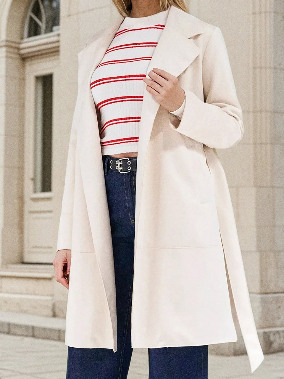 Sinsay Women's Off White Regular Fit Coat|Sinsay In Lebanon