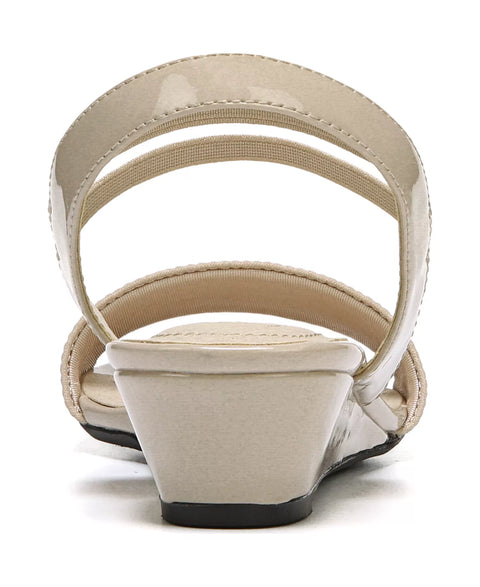 Life Stride Women's Beige Yolo Ankle Strap Wedge Sandals | Life Stride In Lebanon