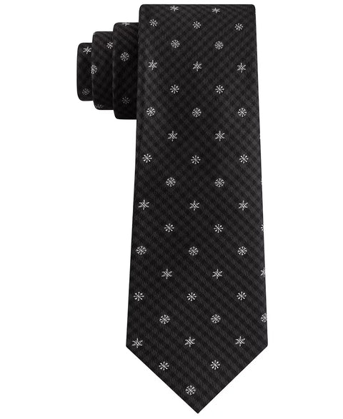 Tommy Hilfiger Men's Black Small Snowflake Gingham Tie | Tommy Hilfiger In Lebanon