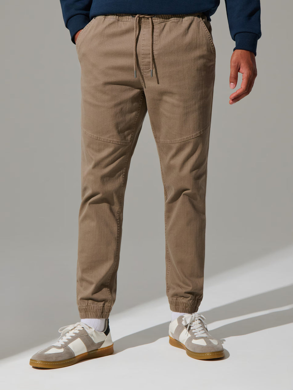 Sinsay Men's Khaki Ruched Leg Hems Jogger