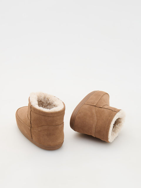 Reserved Women's Brown Leather Platform Snow Boots | Reserved In Lebanon