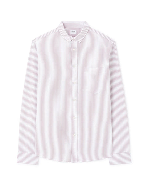 Celio Men's Purple Striped Regular Fit Cotton Shirt | Celio In Lebanon