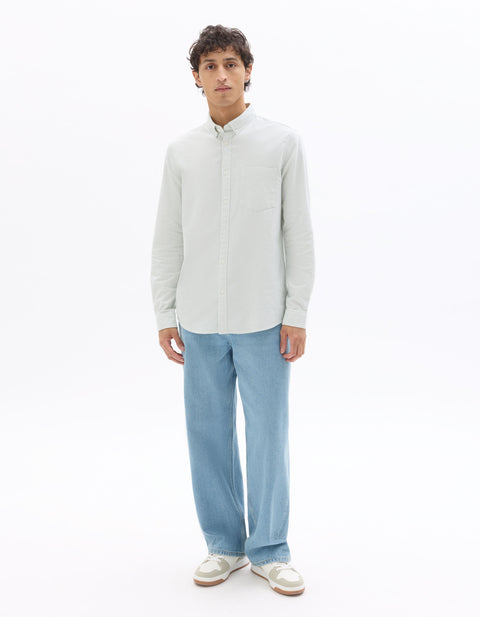 Celio Men's Green  Vertical Textured Sauge Shirt | Celio in Lebanon