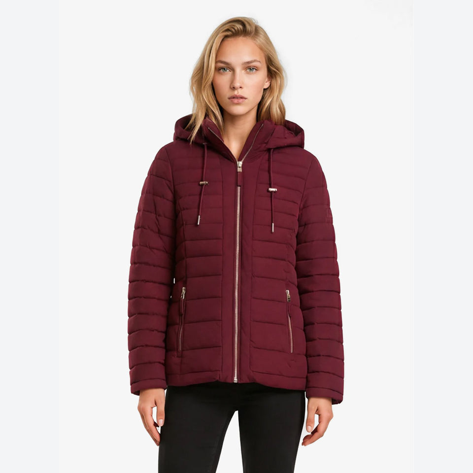 Tommy Hilfiger Women's Marone Hooded Packable Puffer Jacket