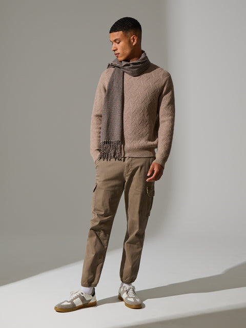 Sinsay Men's Beige Cotton-Blend Cargo Trousers | Sinsay In Lebanon