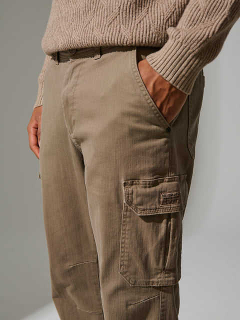 Sinsay Men's Beige Cotton-Blend Cargo Trousers | Sinsay In Lebanon