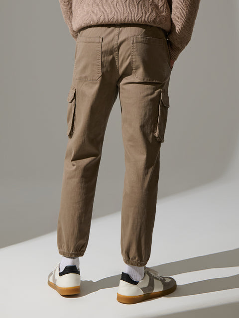 Sinsay Men's Beige Cotton-Blend Cargo Trousers | Sinsay In Lebanon