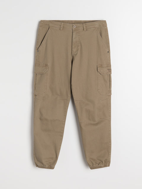 Sinsay Men's Beige Cotton-Blend Cargo Trousers | Sinsay In Lebanon