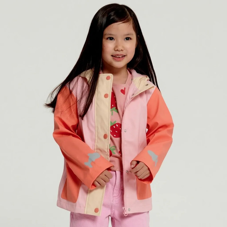 Sinsay Girl's Multi Color Comfy Hood Waterproof Jacket
