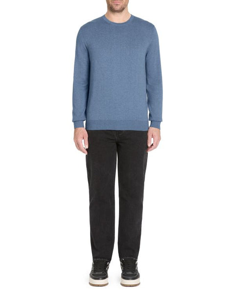 Celio Men's Blue Wave Knitted Crewneck Sweater|Celio In Lebanon