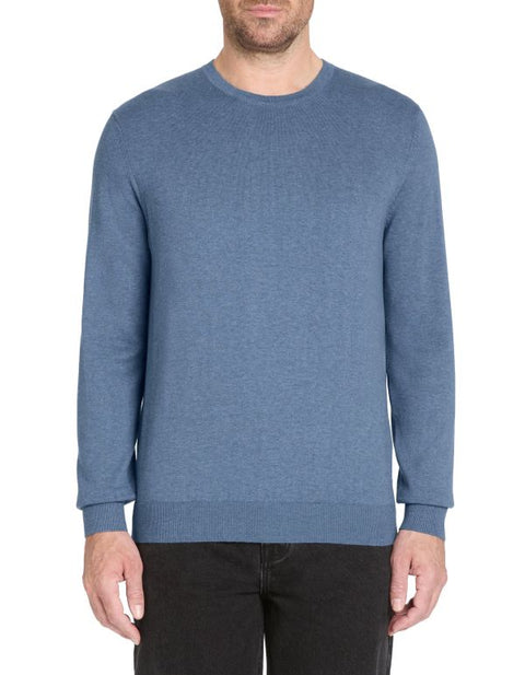 Celio Men's Blue Wave Knitted Crewneck Sweater|Celio In Lebanon