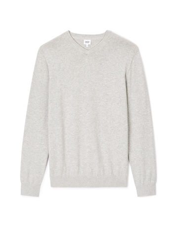 Celio Men's Light Grey Classic V-Neck Blouse | Celio In Lebanon