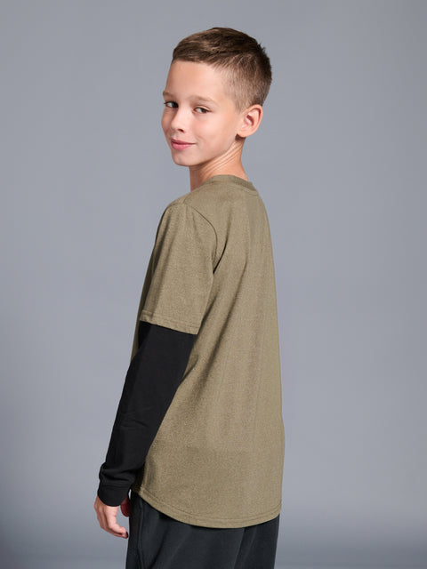Sinsay Boy's Olive Green Long sleeve Blouse  | Sinsay in Lebanon