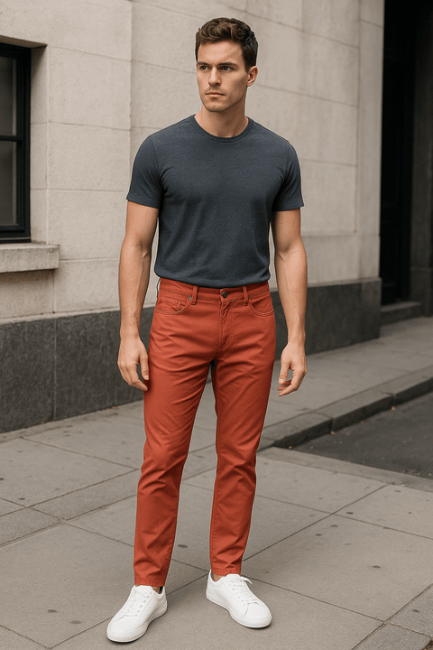 Rover & Lakes Men's Light Maroon Comfort Fit Pant|Rover & Lakes In Lebanon