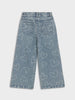 Sinsay Girl’s Blue Heart Print Wide-Leg Denim Jeans | Sinsay in Lebanon