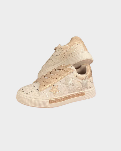 Graceland Girl's White Sneaker Shoes With Glitter & Sequins 5314125 (shr)