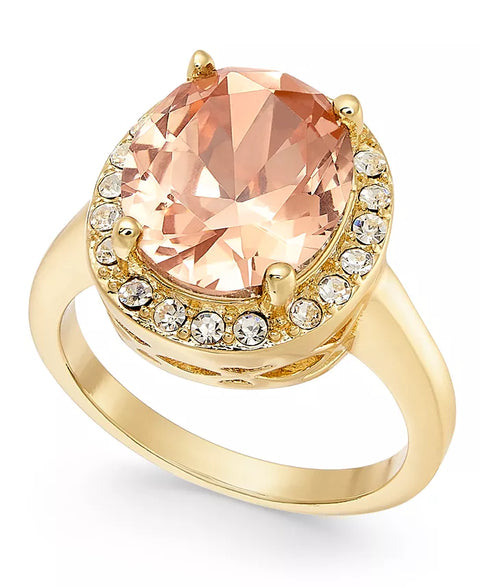 Charter Club Women's Gold-Plate Crystal Oval Halo Ring |Charter Club In Lebanon