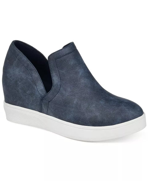Journee Collection Women's Dusty Blue Cardi Cut-Out Platform Wedge Sneakers |Journee Collection In Lebanon