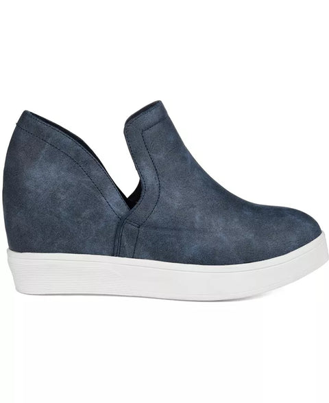 Journee Collection Women's Dusty Blue Cardi Cut-Out Platform Wedge Sneakers |Journee Collection In Lebanon