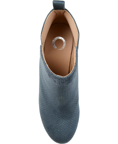 Journee Collection Women's Blue Mylee Pull On Wedge Booties | Journee Collection In Lebanon