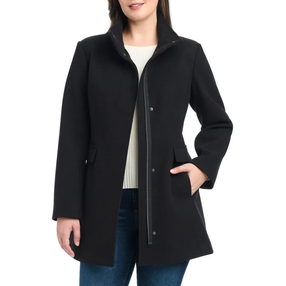 Vince Camuto Women's Black Faux Wool Jacket