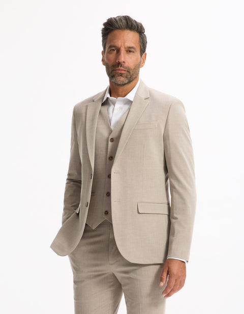Celio Men's Beige Modern Fit Textured Blazer|Celio In Lebanon