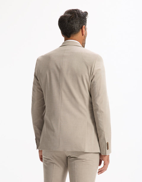 Celio Men's Beige Modern Fit Textured Blazer|Celio In Lebanon