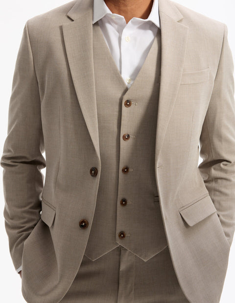 Celio Men's Beige Modern Fit Textured Blazer|Celio In Lebanon