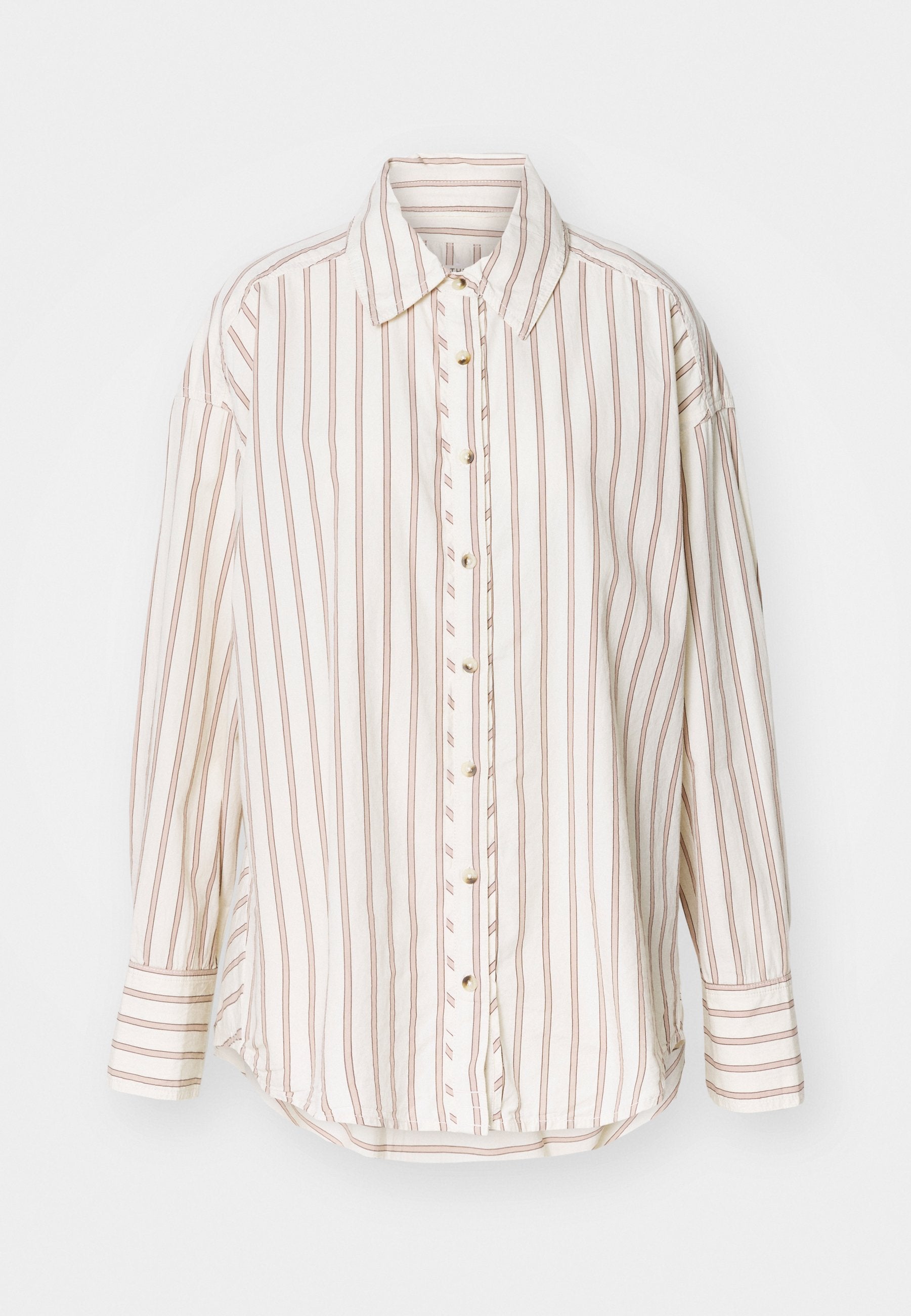 Free People Women's Beige Striped Varsity Vibes Button-Down Shirt | Free People In Lebanon