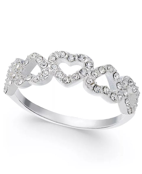 Charter Club Women's Silver Pavé Open Heart Ring | Charter Club In Lebanon