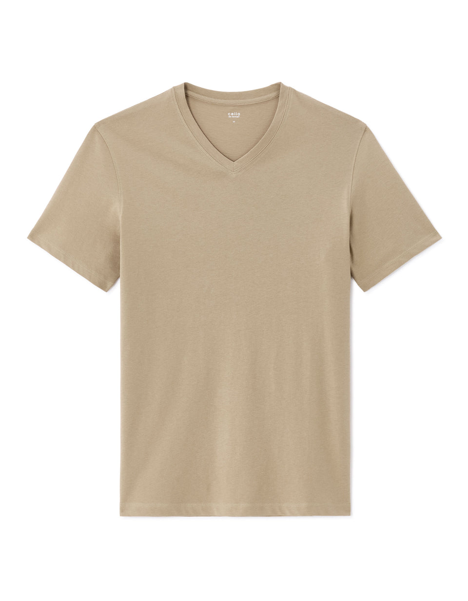 Celio Men's Tan V Neck Pullover T-Shirt | Celio In Lebanon