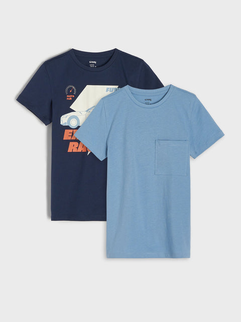 Sinsay Boy's Blue & Navy Set of 2 T-Shirts | Sinsay In Lebanon