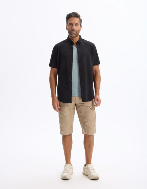 Celio Men's Beige Cotton Bermuda Shorts | Celio In Lebanon
