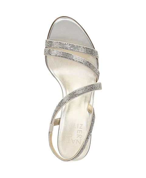 Naturalizer Women's Silver Fabric Vanessa Strappy Rhinestone Dress Sandals | Naturalizer In Lebanon