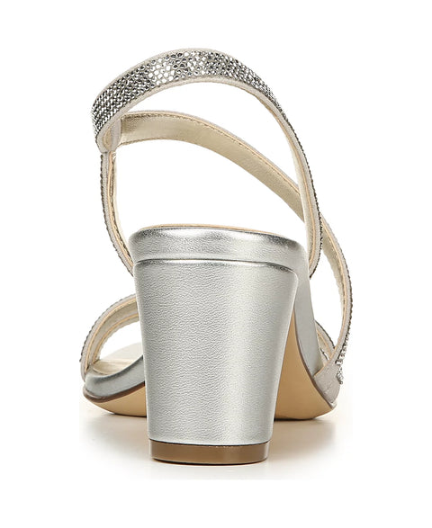 Naturalizer Women's Silver Fabric Vanessa Strappy Rhinestone Dress Sandals | Naturalizer In Lebanon