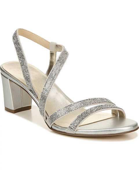 Naturalizer Women's Silver Fabric Vanessa Strappy Rhinestone Dress Sandals | Naturalizer In Lebanon