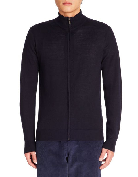 Celio Men's Navy Wool Blend Zip Up Cardigan|Celio In Lebanon