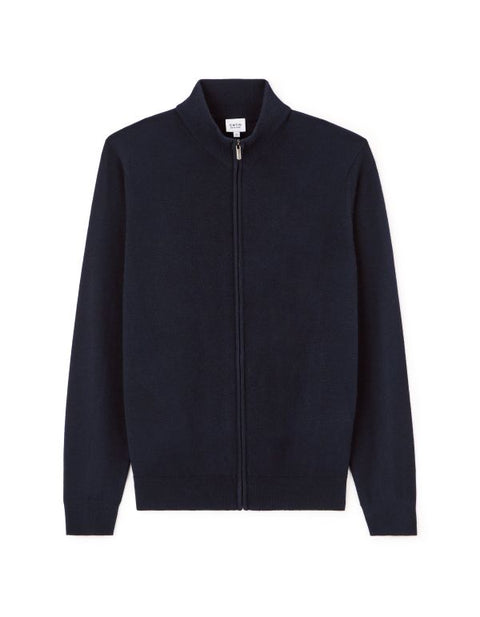 Celio Men's Navy Wool Blend Zip Up Cardigan|Celio In Lebanon