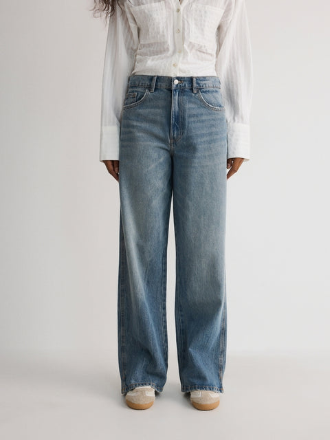 Reserved Denim Women's Blue lyocell Wide-leg Jeans | Reserved In Lebanon