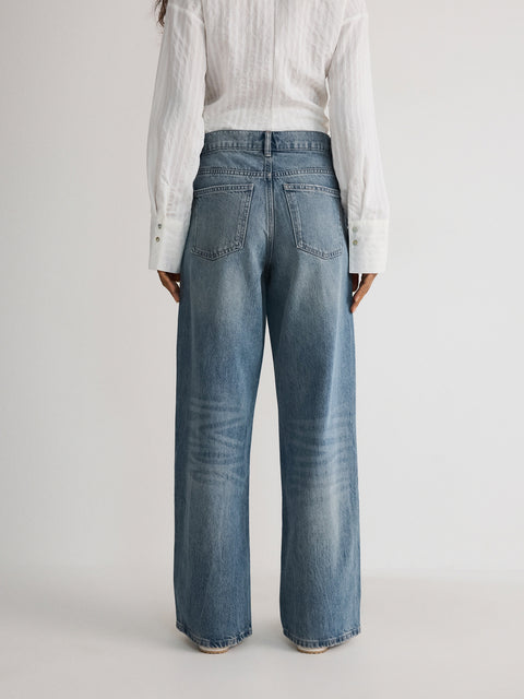 Reserved Denim Women's Blue lyocell Wide-leg Jeans | Reserved In Lebanon