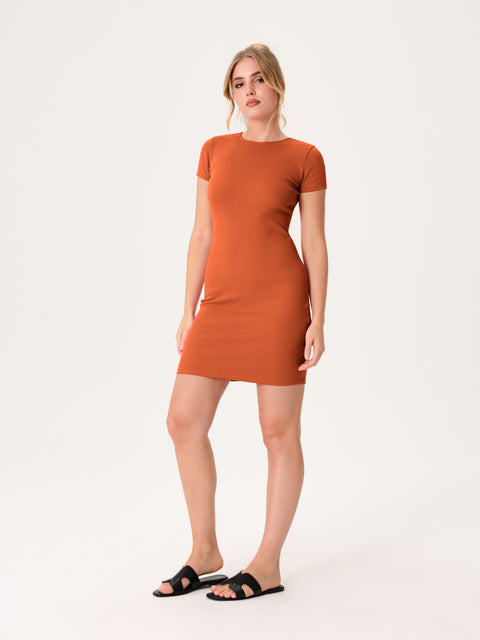 Sinsay Women's Brick Ribbed Fitted Mini Dress|Sinsay In Lebanon