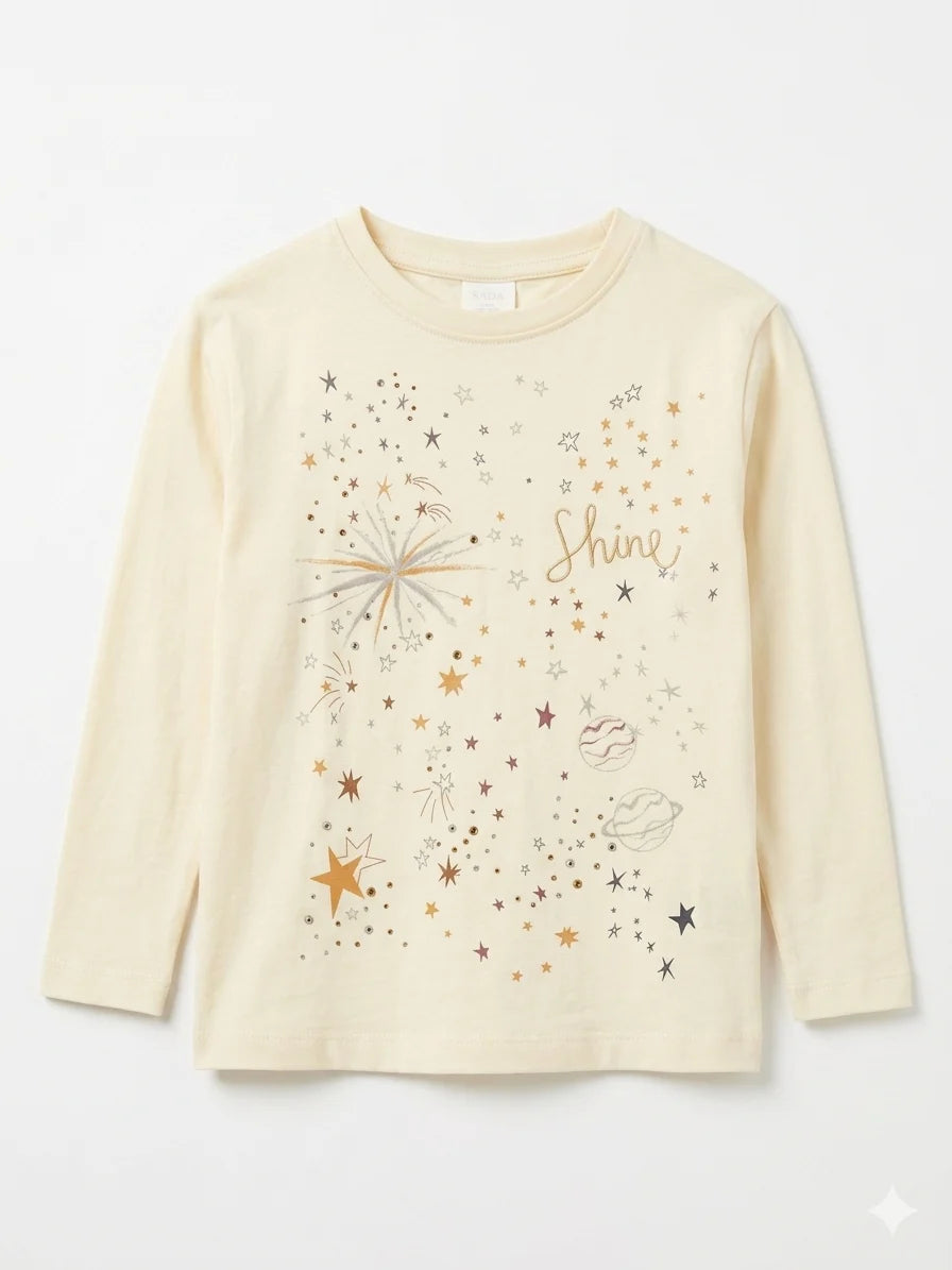 Zara Girl's Cream Printed Blouse | Zara In Lebanon