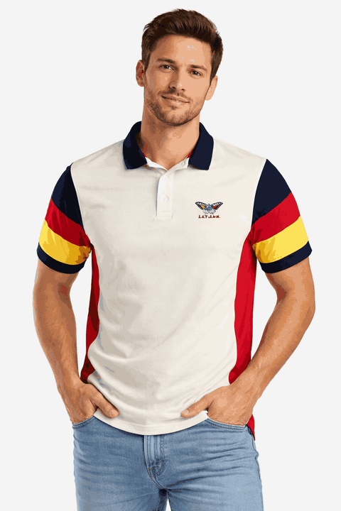 Agtawh Men's Multicolor Embroidered Butterfly Polo T-Shirt | Agtawh In Lebanon